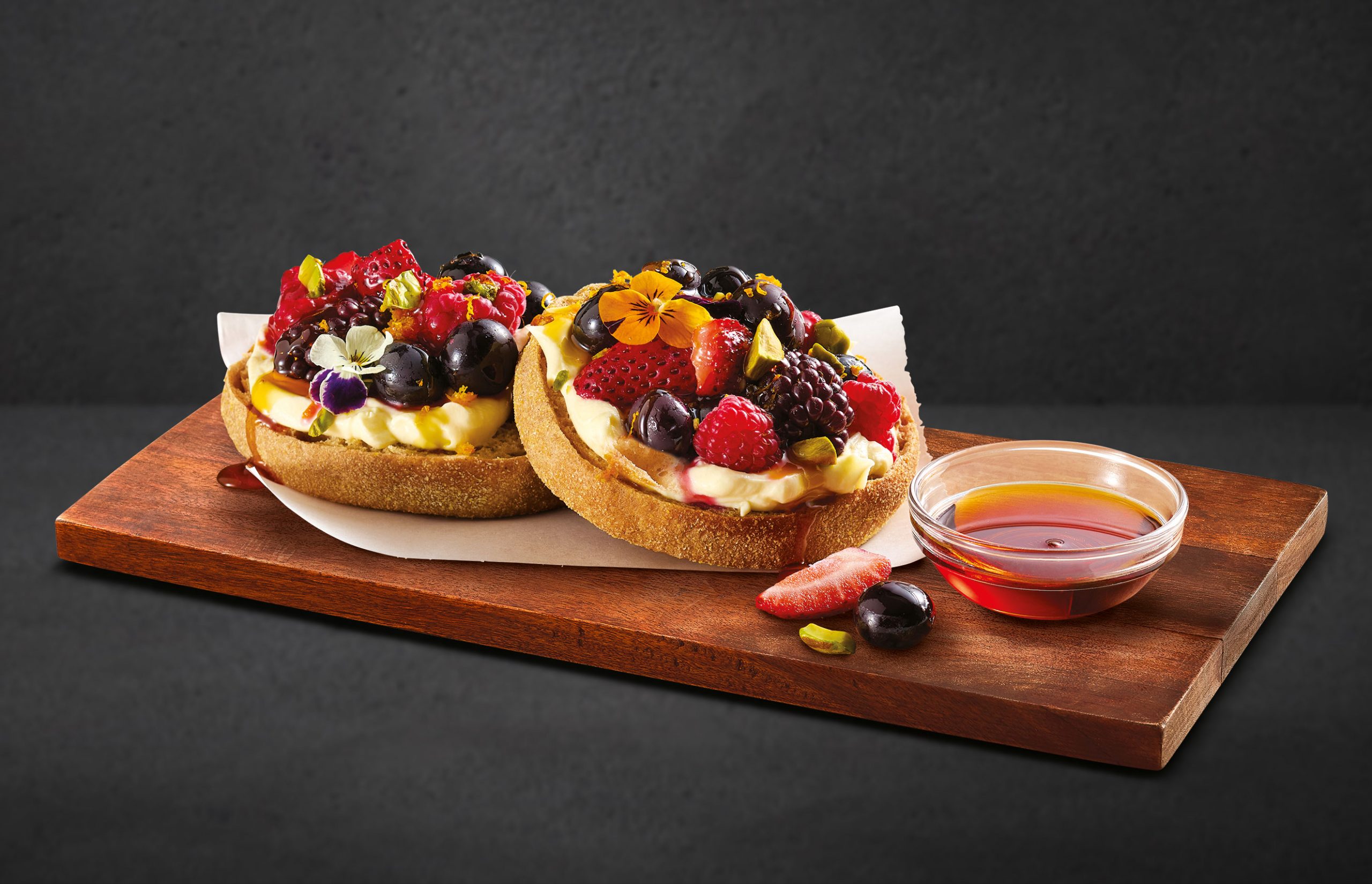 Berries &amp; Vanilla Labneh English Muffin - Abbott's Bakery